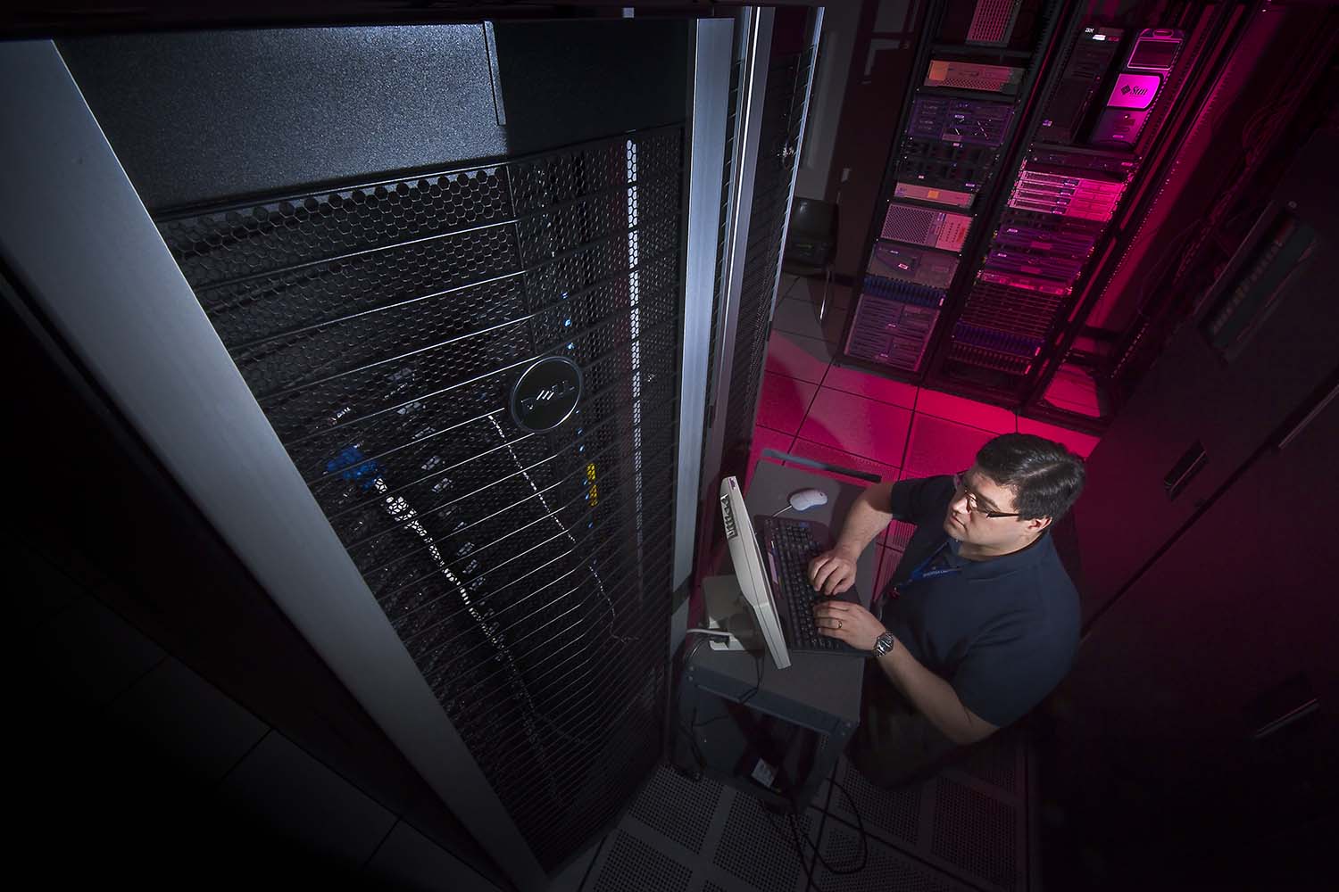 Performing diagnostics on the supercomputer cluster.