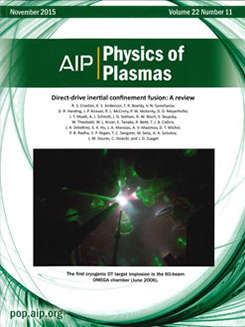 Cover of AIP: Physics of Plasmas Volume 22 Number 11