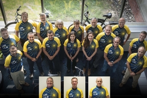 LLE employees wearing biking jerseys