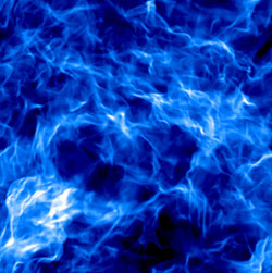 Image with the appearance of blue fire: column density of turbulent box
