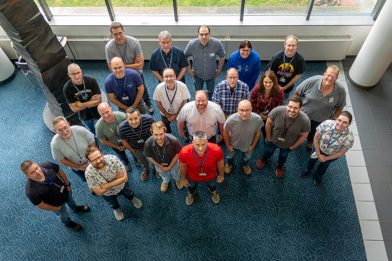 Group photo of BDE Project team in the LLE East Lobby.