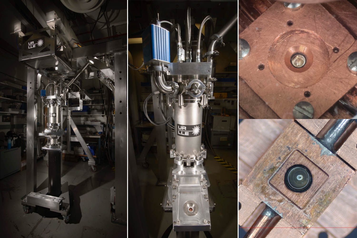 Coherent anti-stokes Raman spectroscopy target system, left, and target, right.
