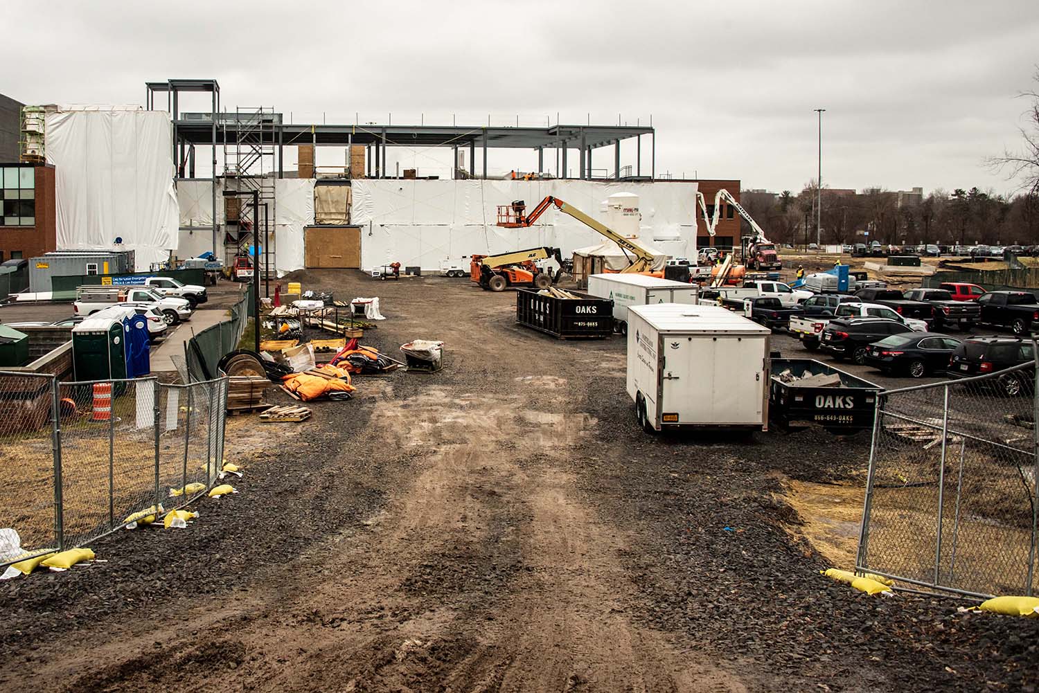 Outside view of construction site for the expansion building to LLE.