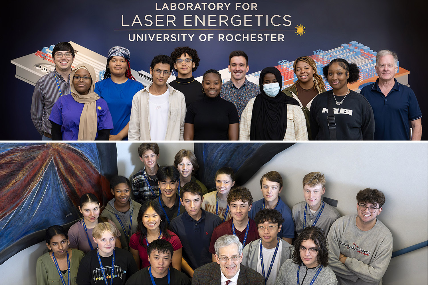 Group photo of BEST students (top) and High school students program (bottom).