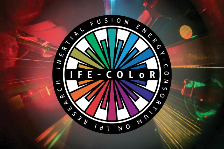IFE-COLoR Logo on target shot photo background.