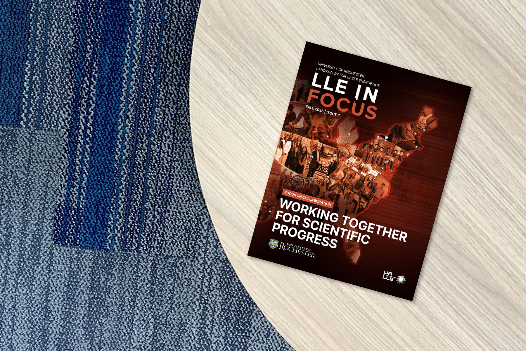 Photo of LLE In Focus Magazine on a table.