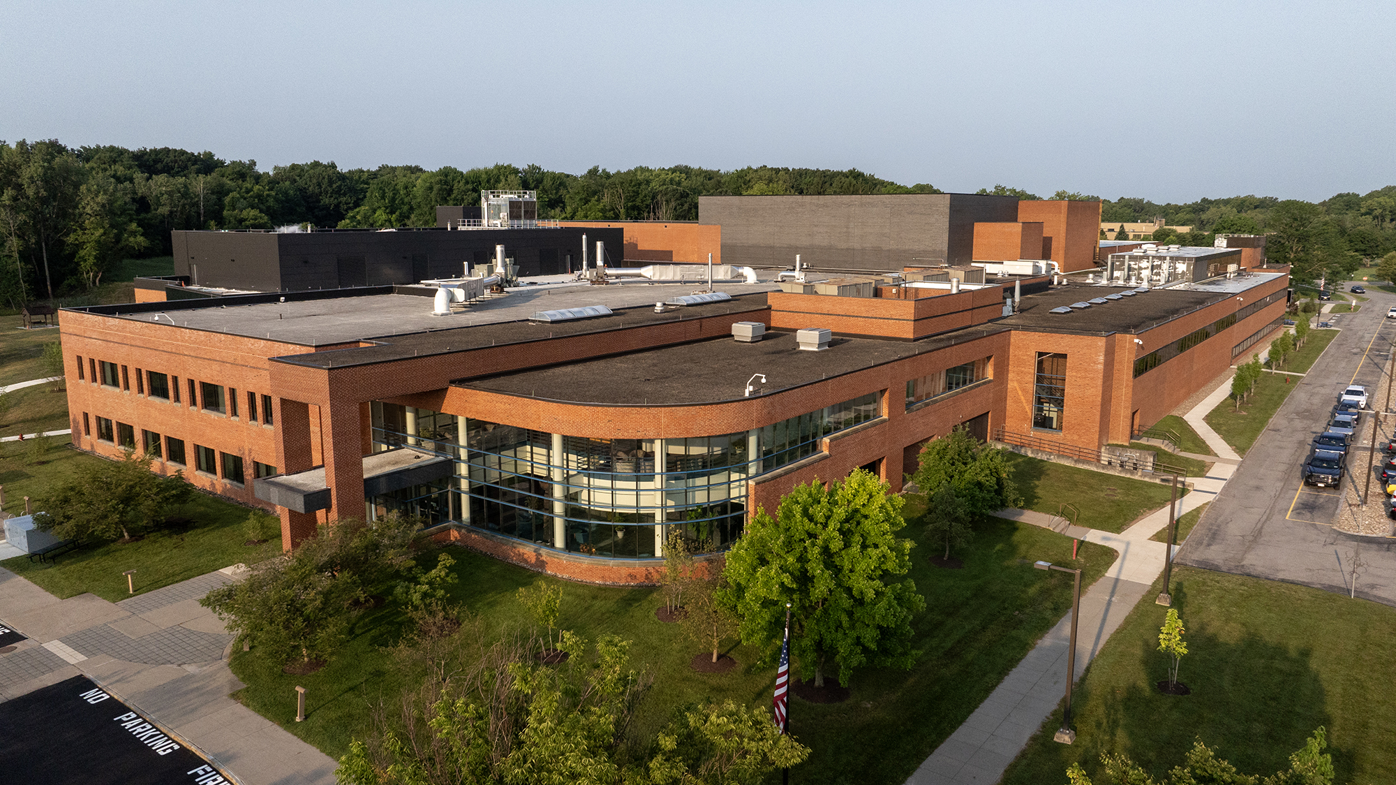 Aerial view of the Laboratory for Laser Energetics.