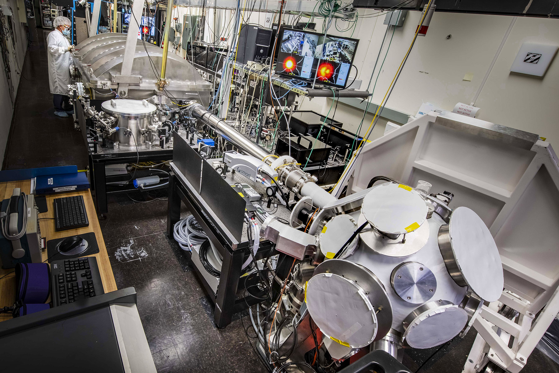 Ildar Begishev working on the Multi-Terawatt (MTW) laser system.