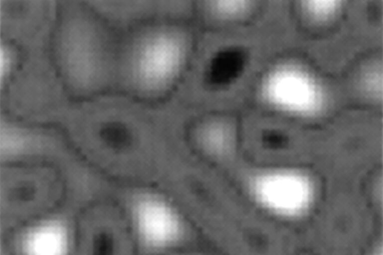 Black, white, and gray-scale subimages illustrating the fully processed target optical depth at 1.9 nanoseconds.