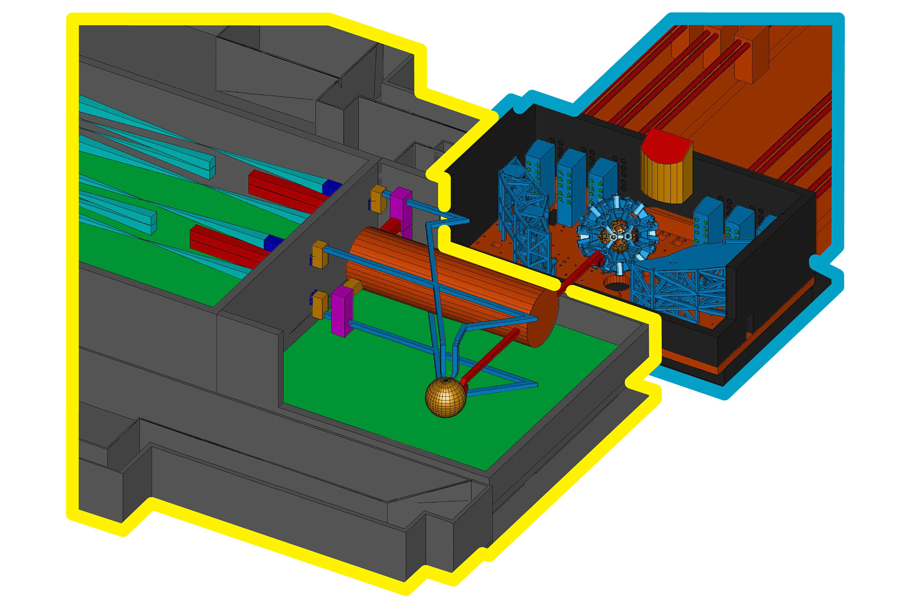 A rendered schematic of a building expansion.