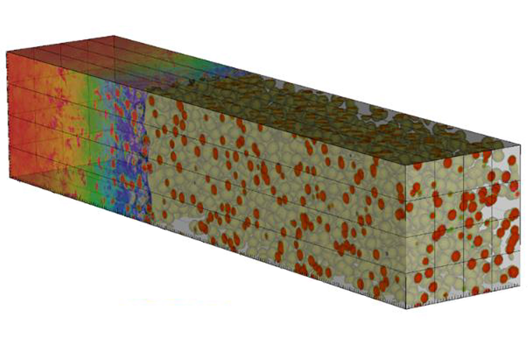 Simulation of mixing in a shocked foam without fuel using an LLE code.
