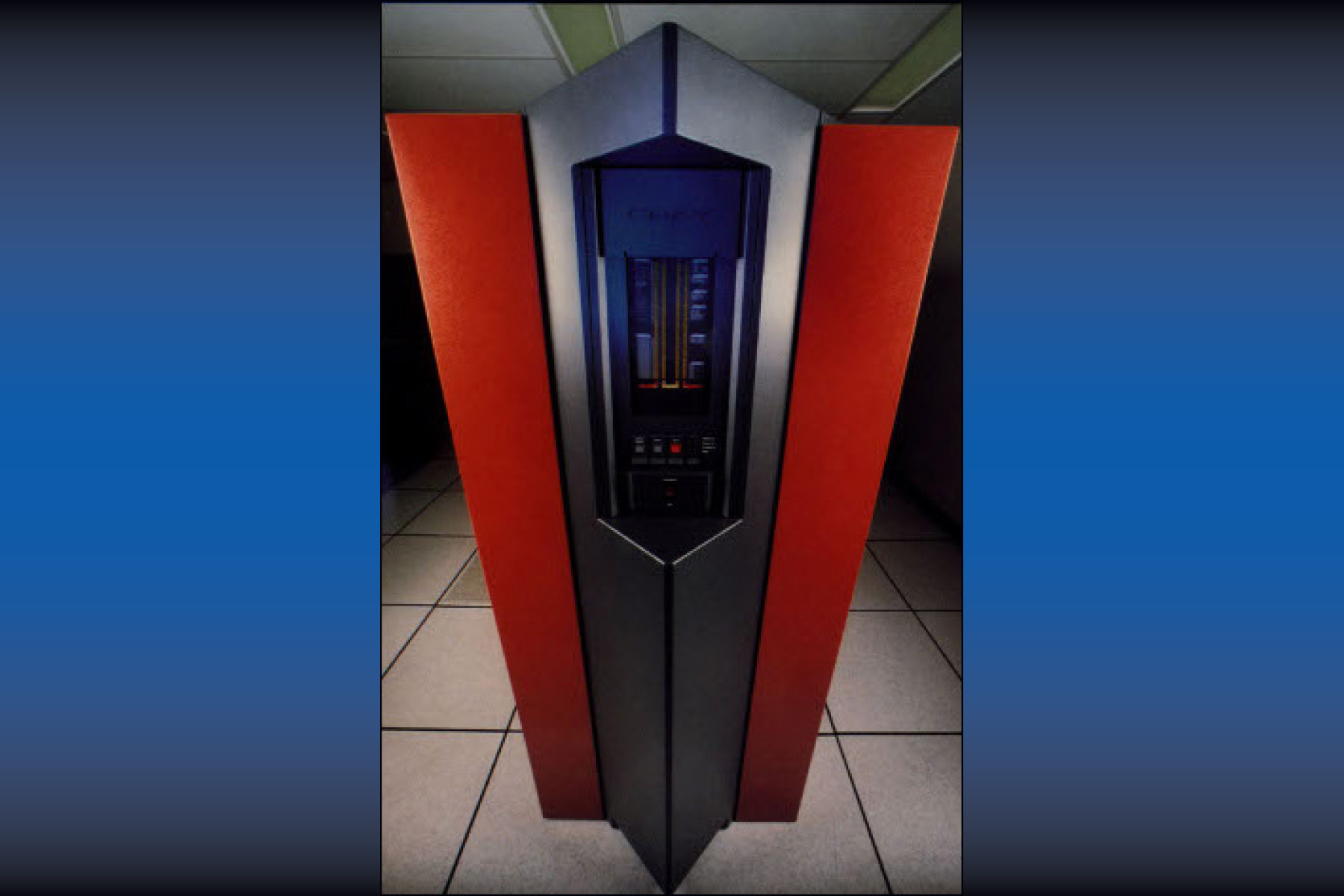 Tall modern computer system.