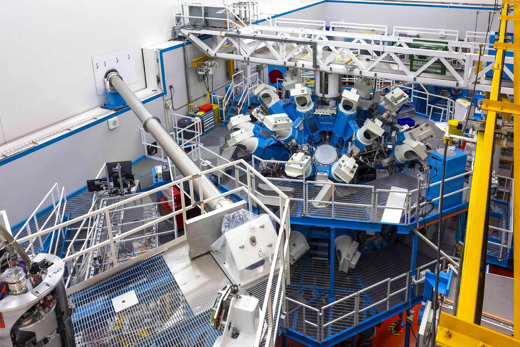 The OMEGA target chamber at the Laboratory for Laser Energetics
