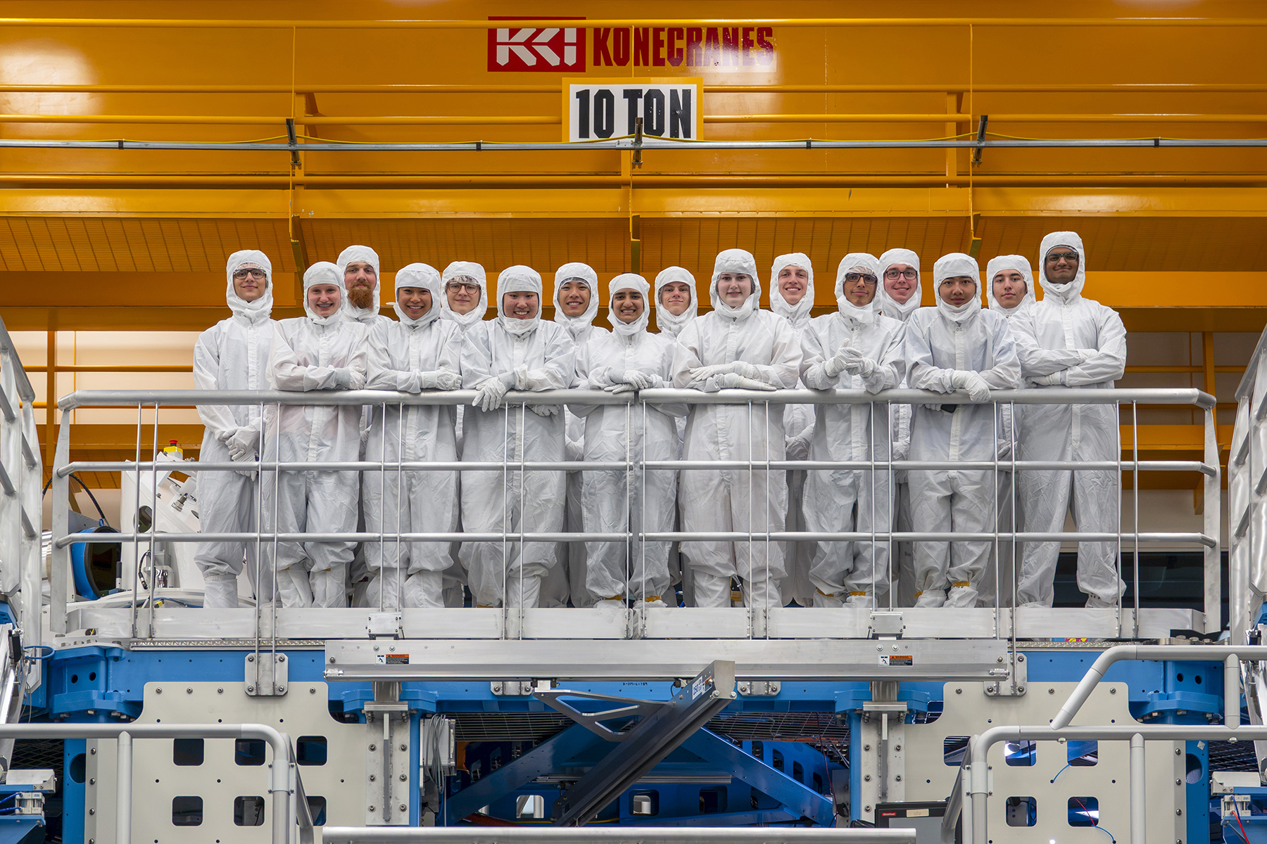 Group of high school students on a tour of OMEGA EP Laser System at LLE.