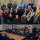 A group photo of the Genesee Staff Council members on top, and a photo of the coucil in a meeting on the bottom.