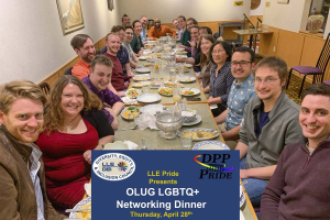 LLE OLUG Pride Dinner group at dinner.