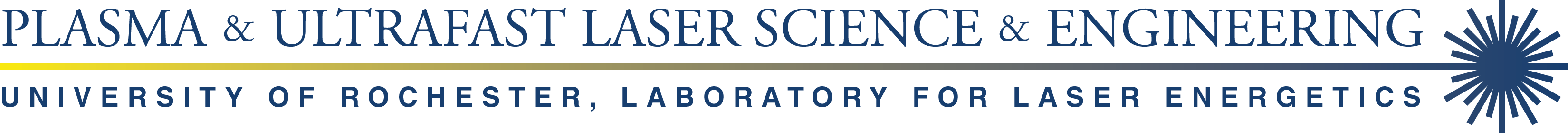 Plasma & Ultrafast Laser Science & Engineering; University of Rochester, Laboratory for Laser Energetics Logo
